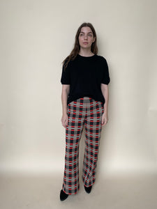 Plaid vintage knit pants