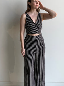 Reformation striped jumpsuit