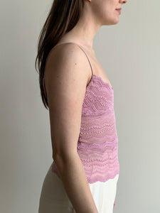 cosabella pink lace cami