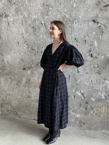 kowtow windowpane midi dress