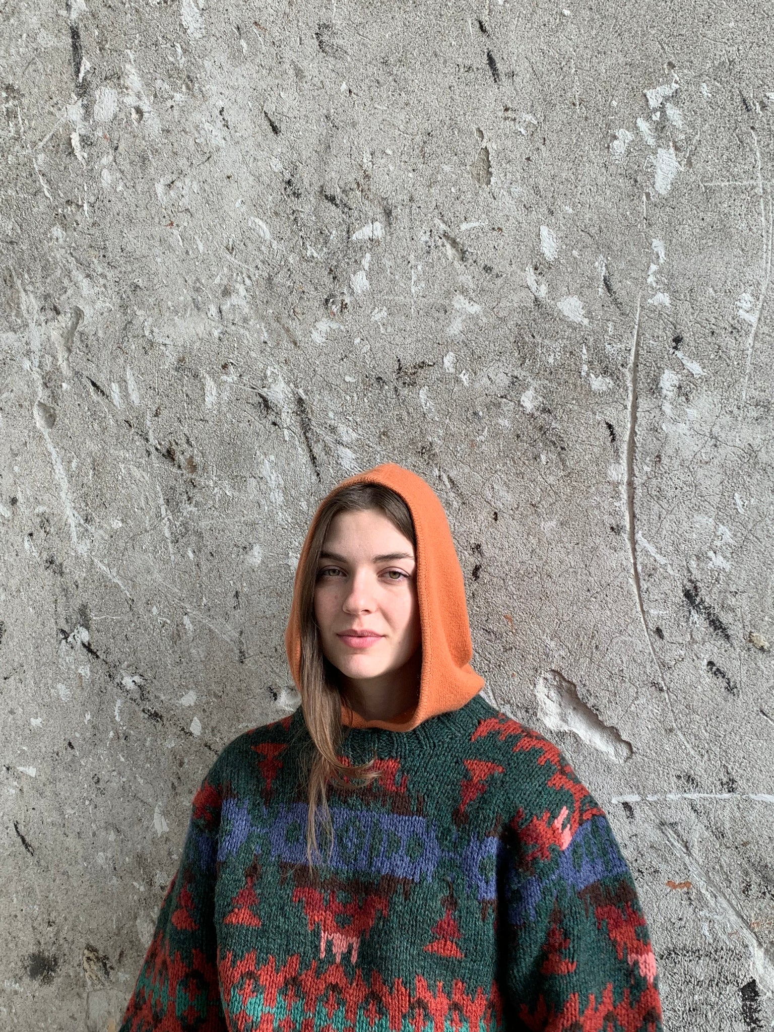 orange cashmere hood