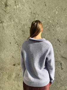 purple collared sweater