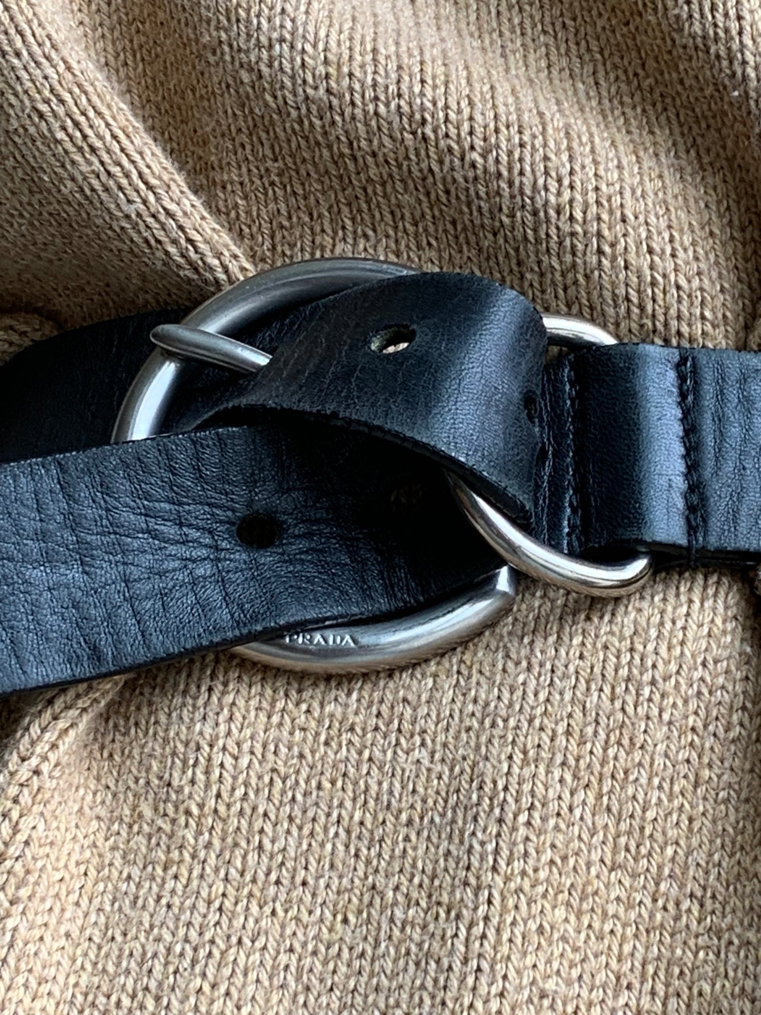 silver ring Prada belt