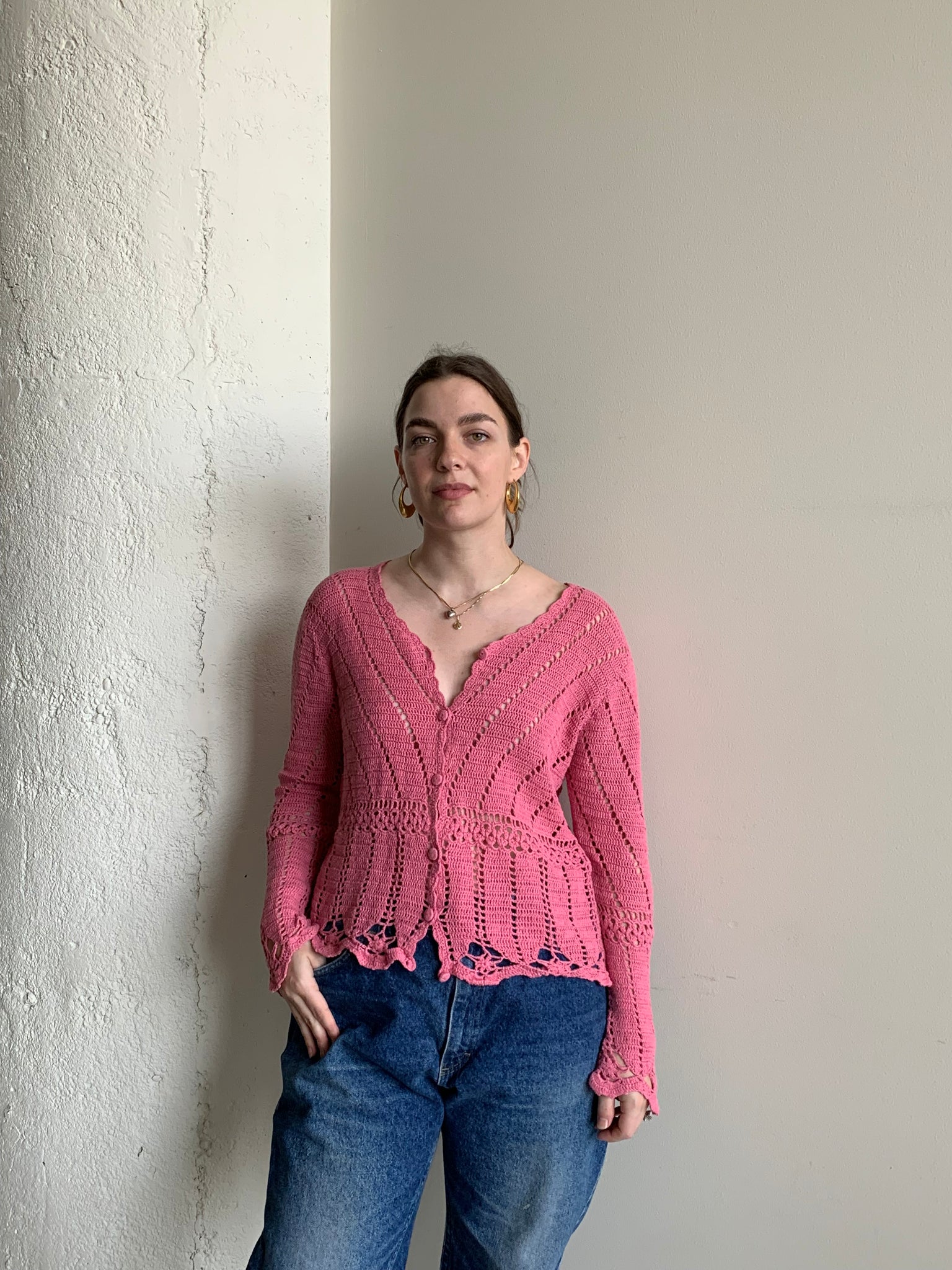 Pink crochet top