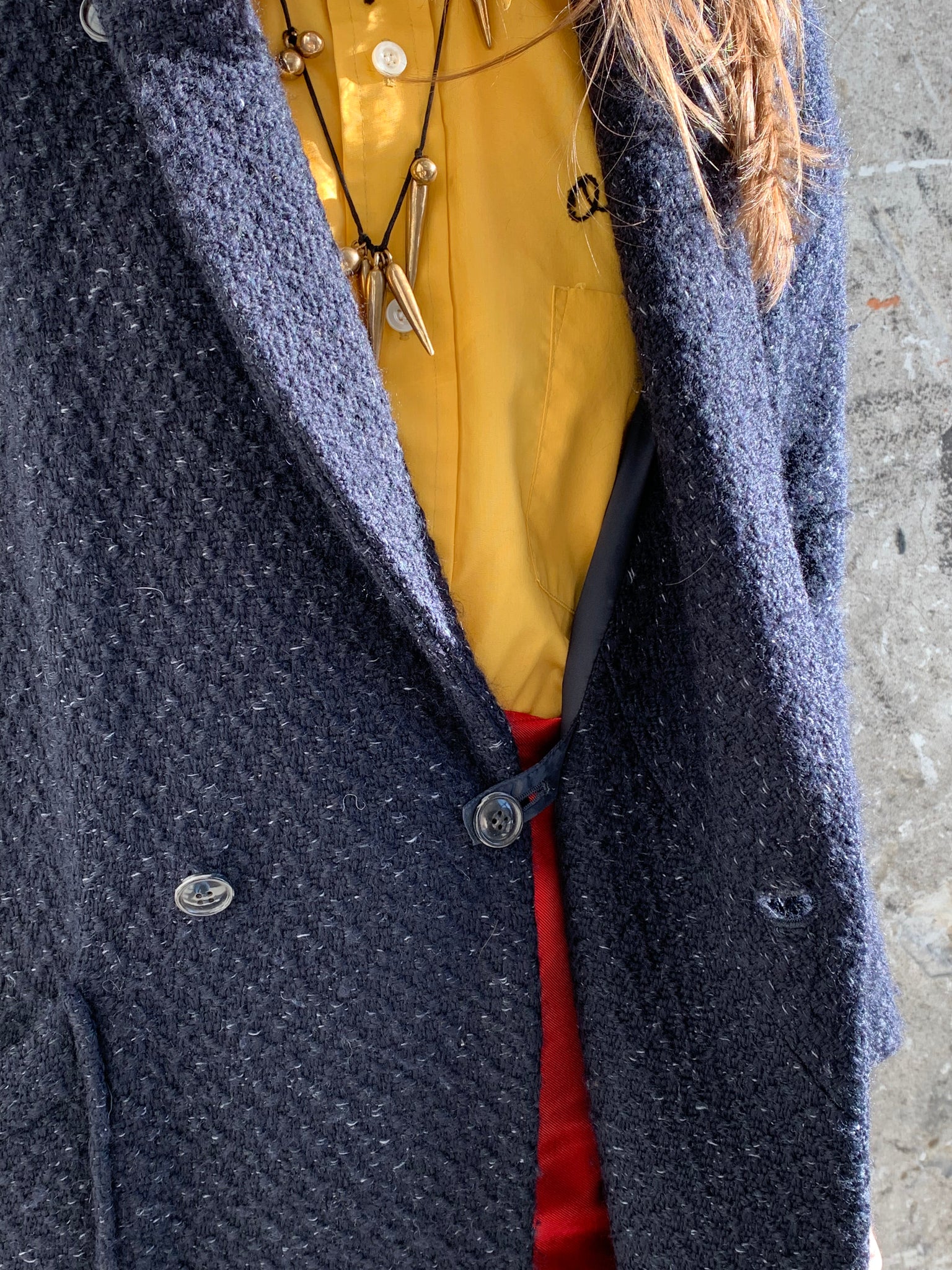 Blue Japan wool overcoat