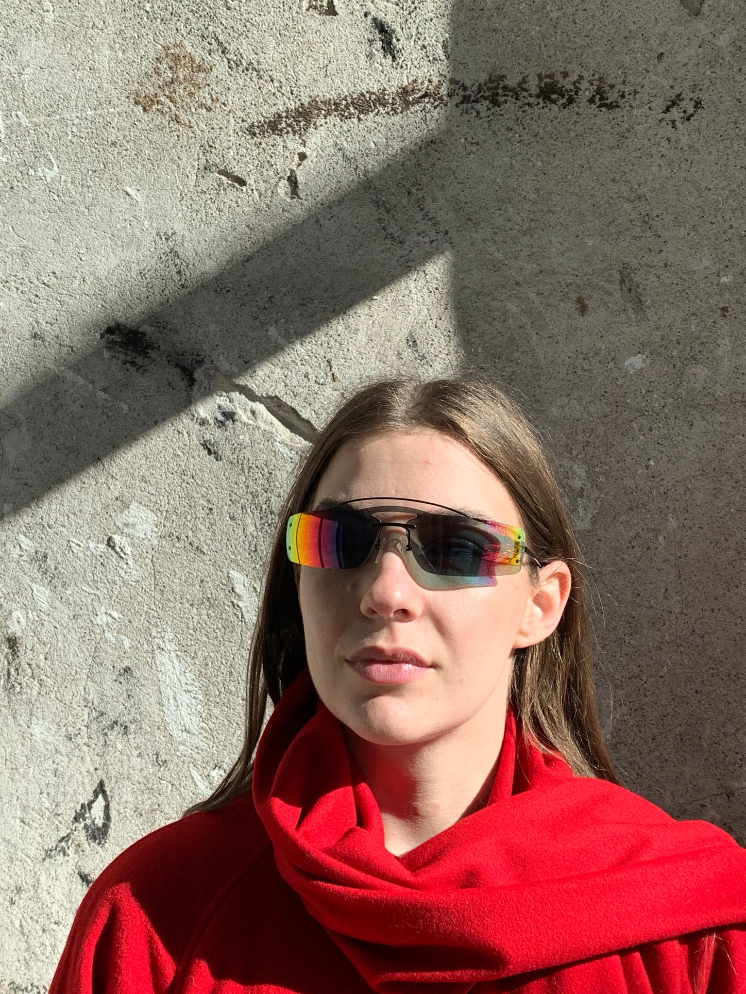 Prada mirrored shield sunglasses