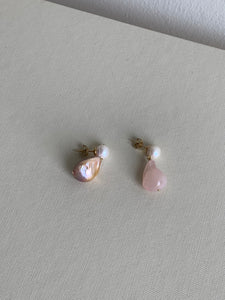 Completedworks pink pearl earrings