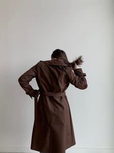 brown classic trench coat