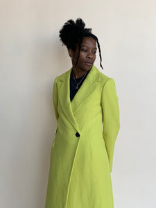 Lime trench coat