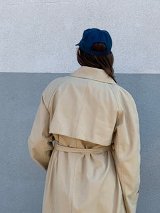 minimal khaki trench coat