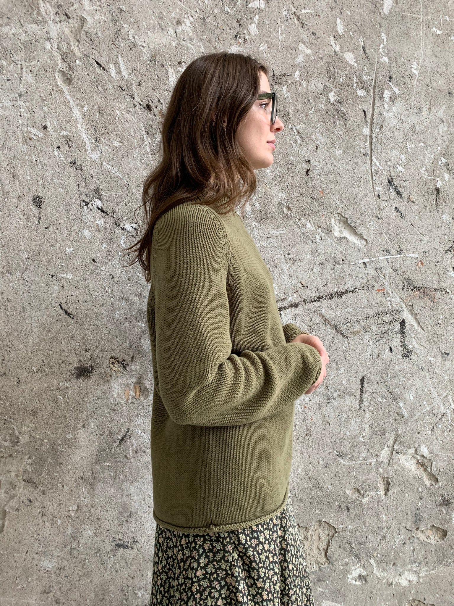 90s olive sweater