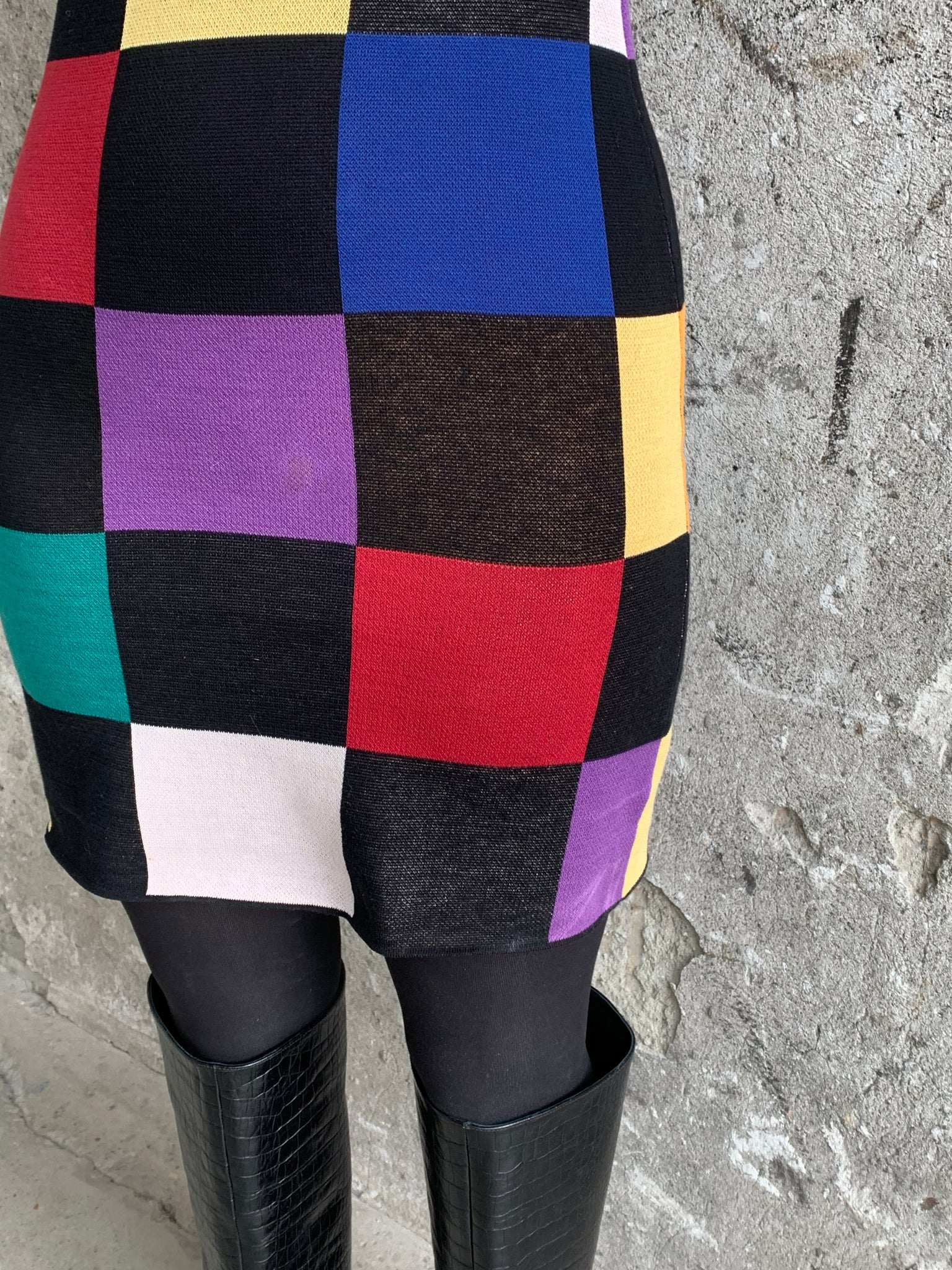 Staud colorful check dress