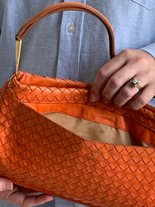 Vintage Bottega Veneta orange shoulder bag