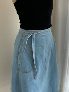 Denim wrap skirt