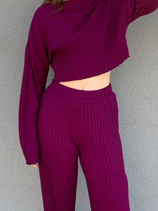 Simon Miller purple ribbed set