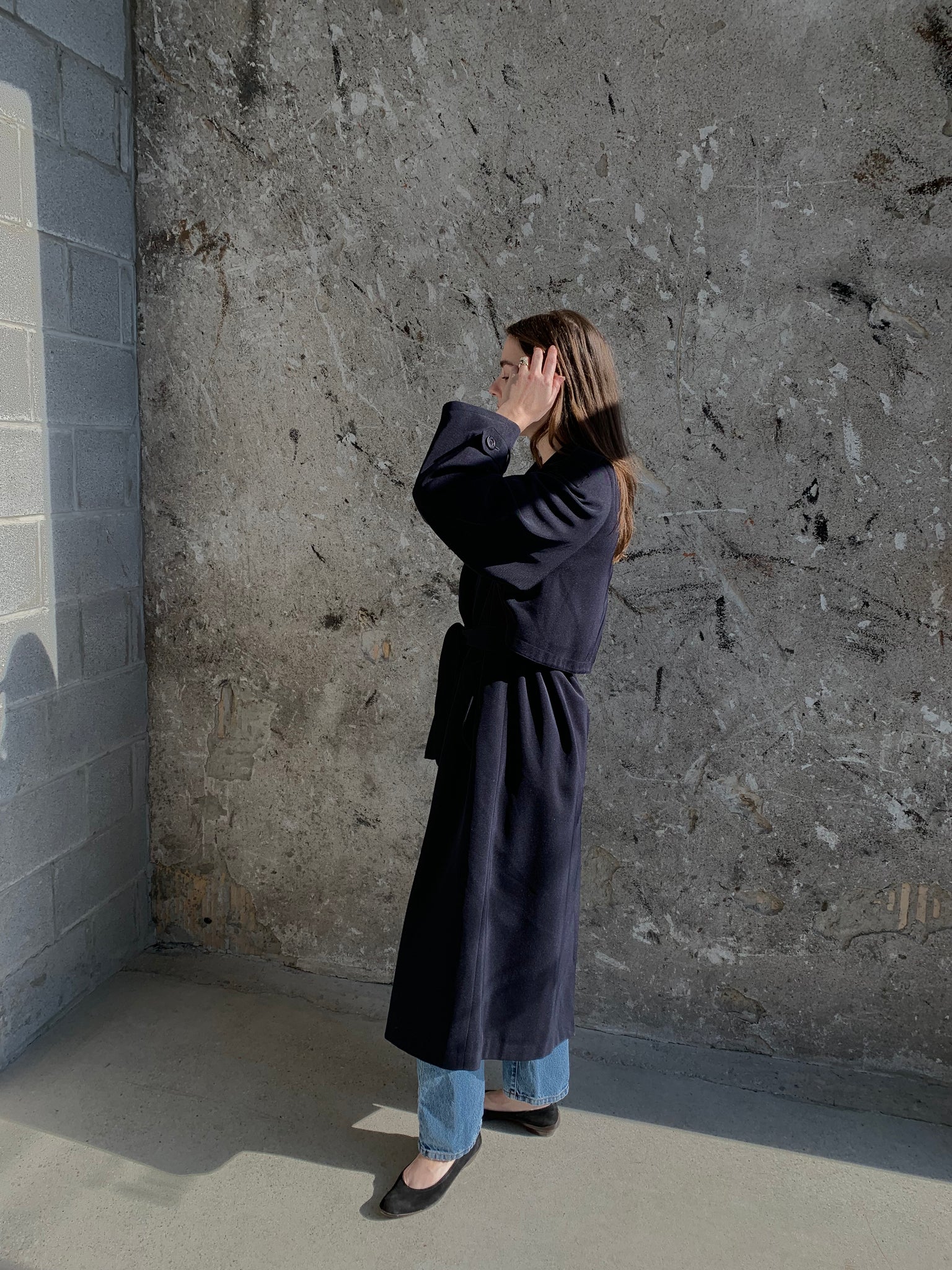 navy trench coat