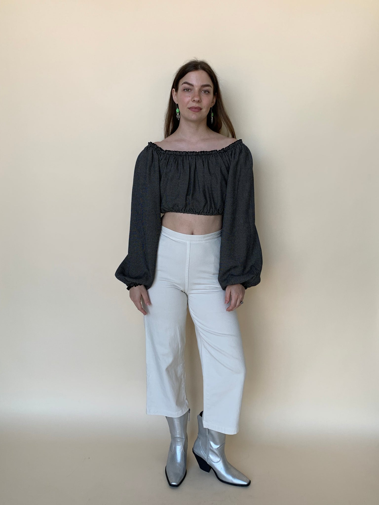 Christy Dawn check crop top