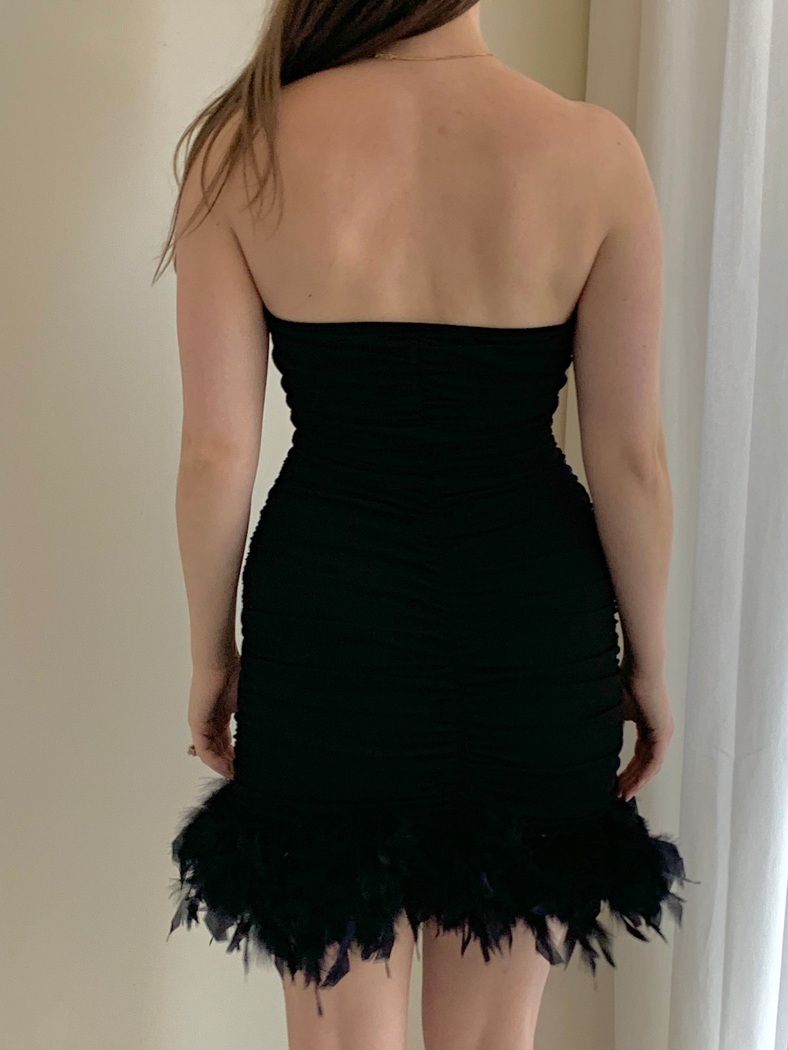 Feather tube dress