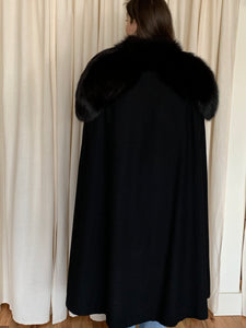 Vintage fur trim cape