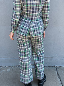 60s plaid pant suit