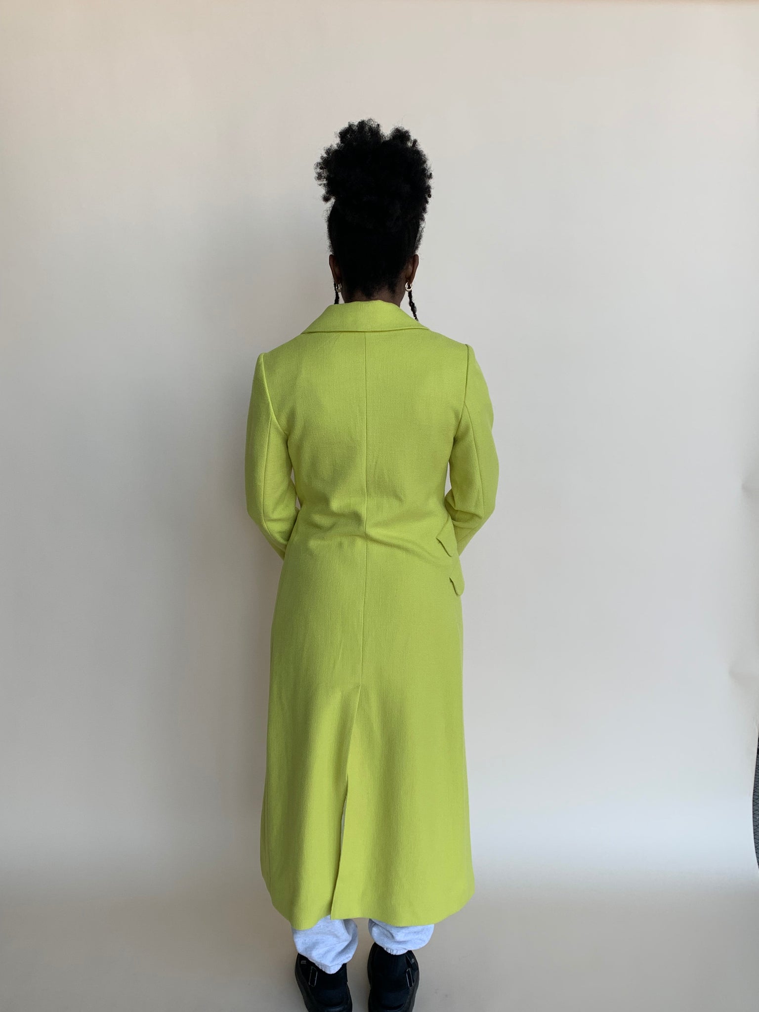 Lime trench coat