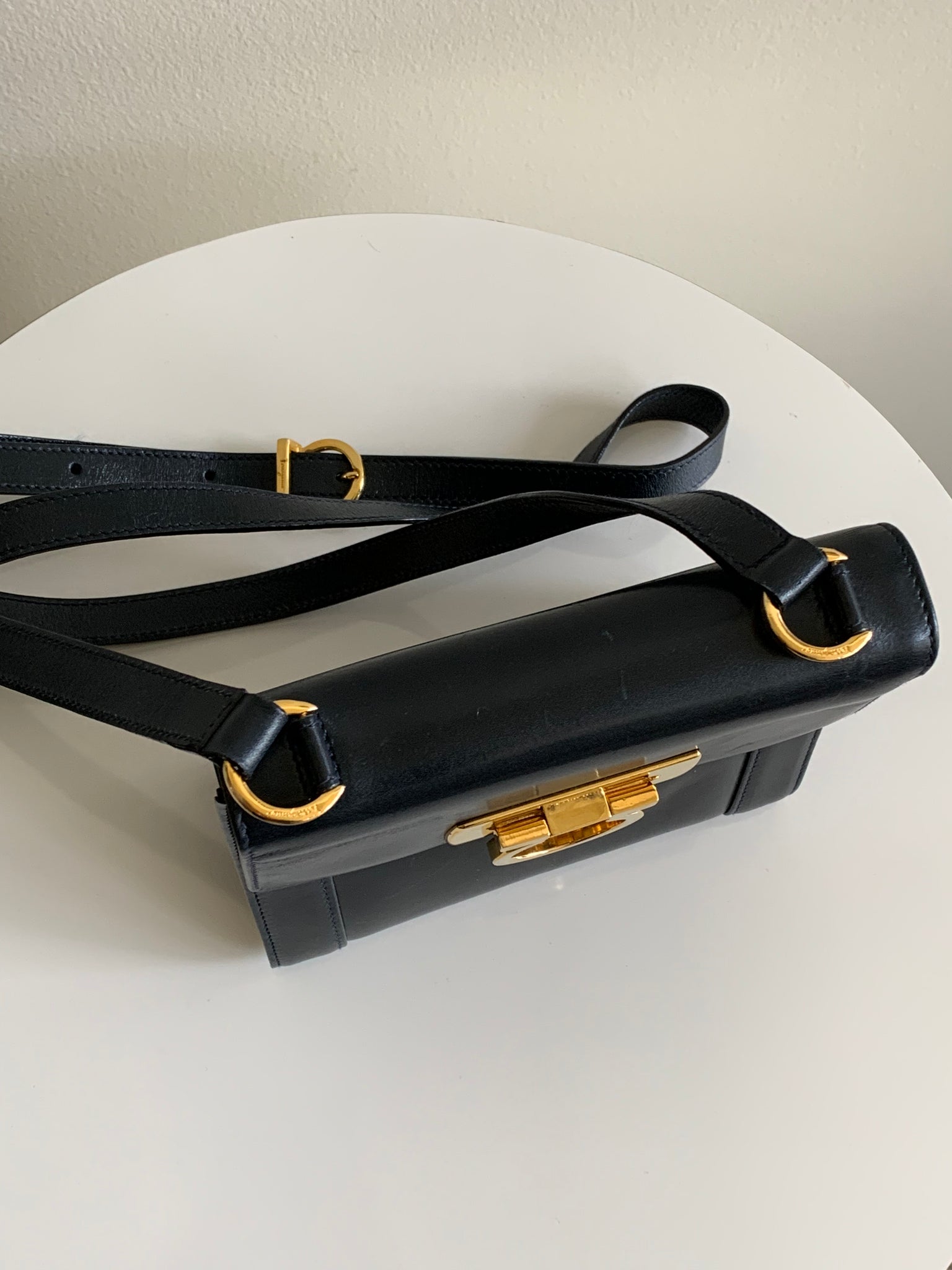 Ferragamo navy mini bag