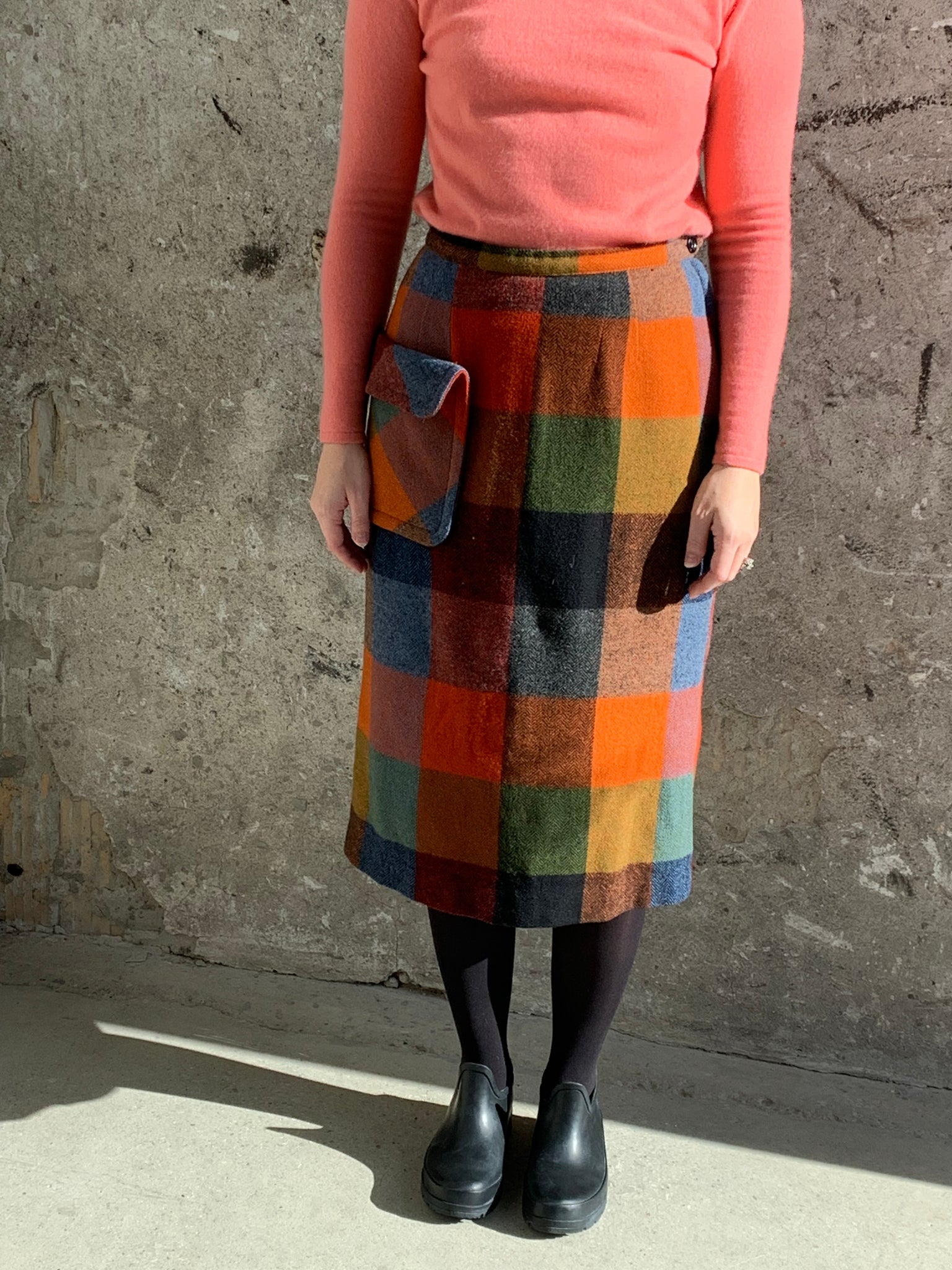 warm plaid wool skirt