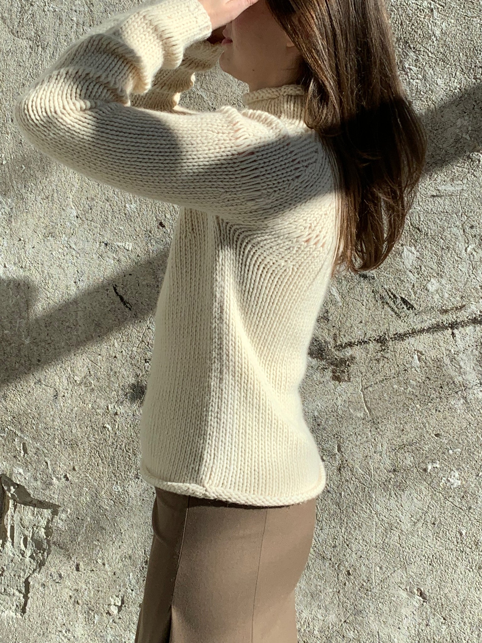 cream roll neck sweater