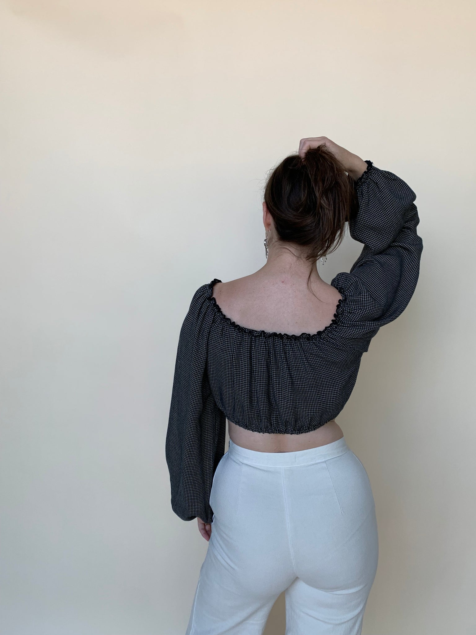 Christy Dawn check crop top