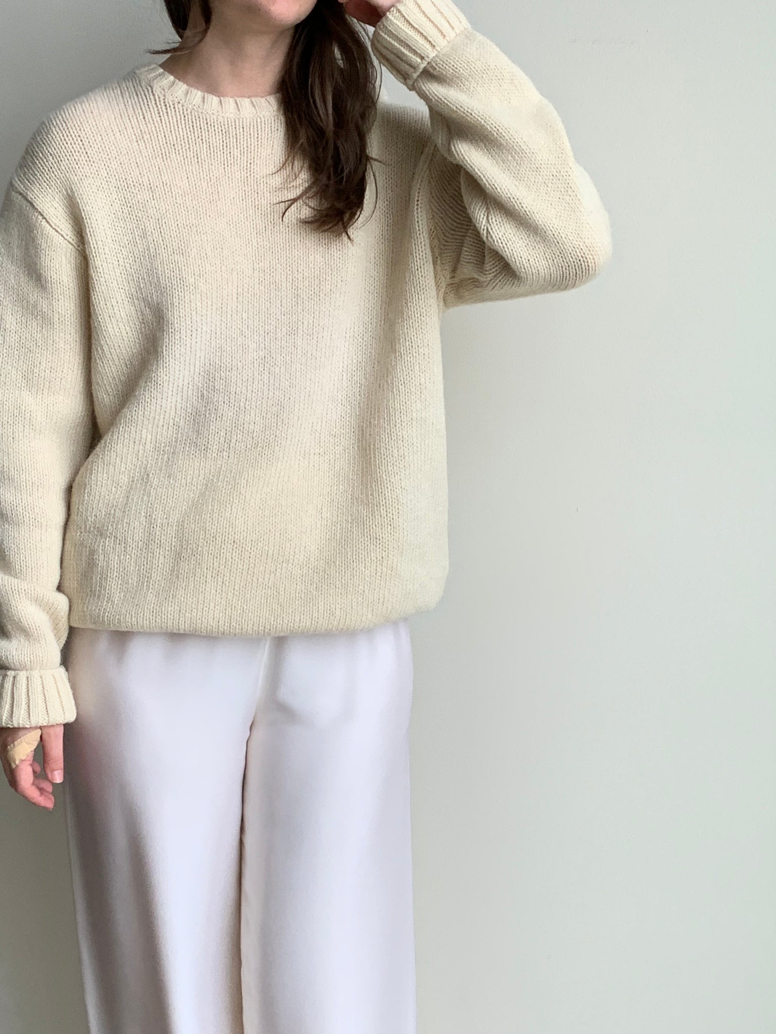 cream wool crew sweater