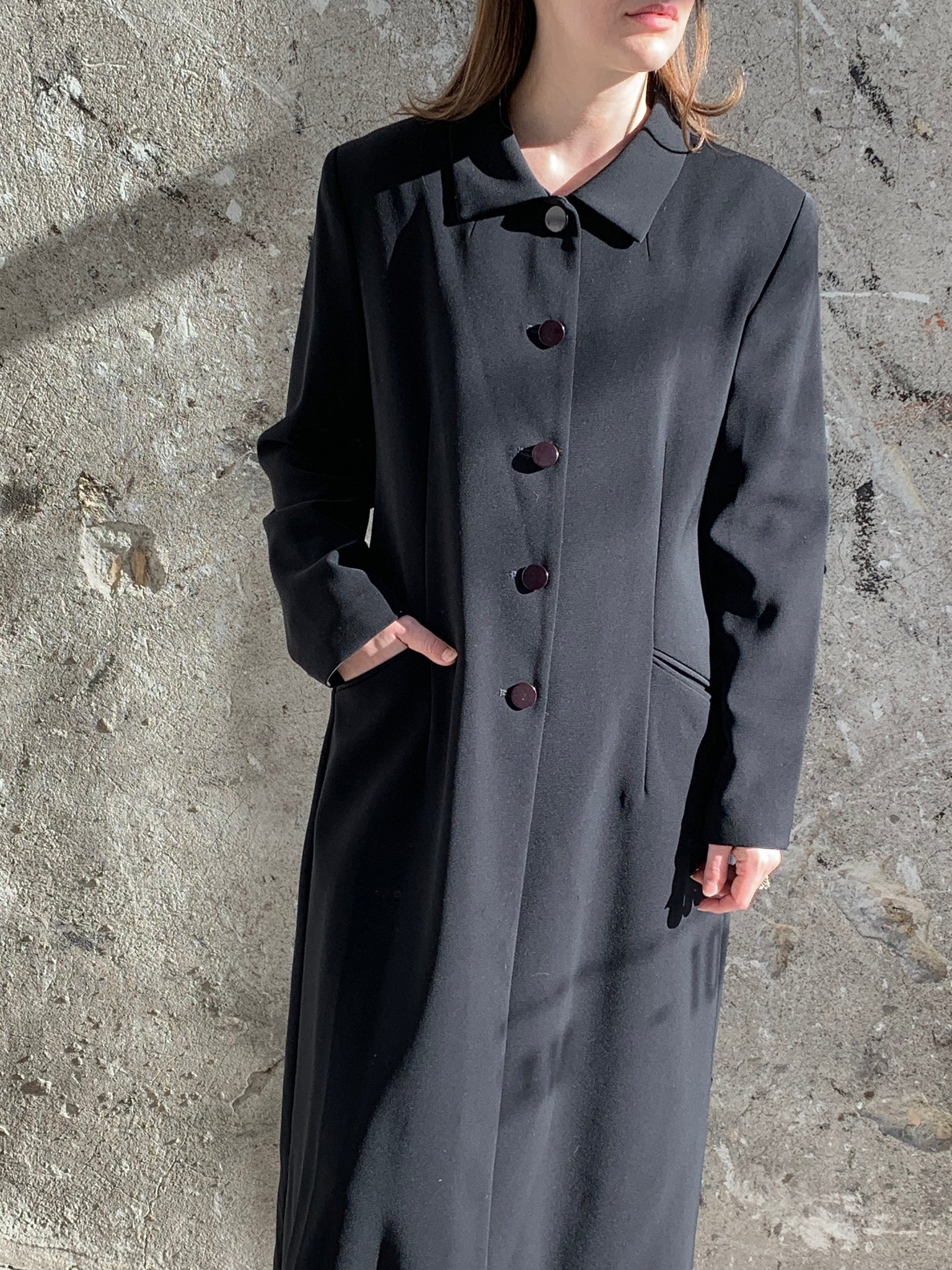 black maxi coat