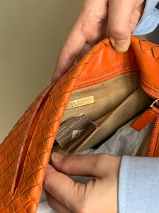 Vintage Bottega Veneta orange shoulder bag