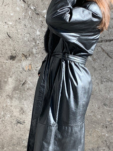 leather robe trench coat