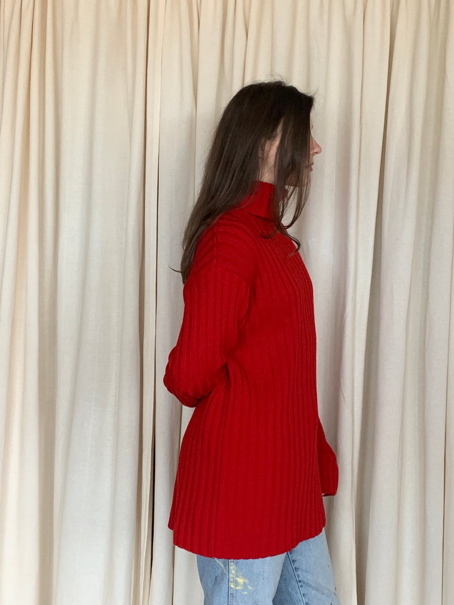 Vintage DKNY red turtleneck sweater