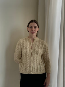 Cream cable knit vintage cardigan