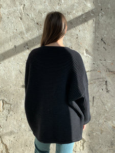 ribbed wool robe sweater