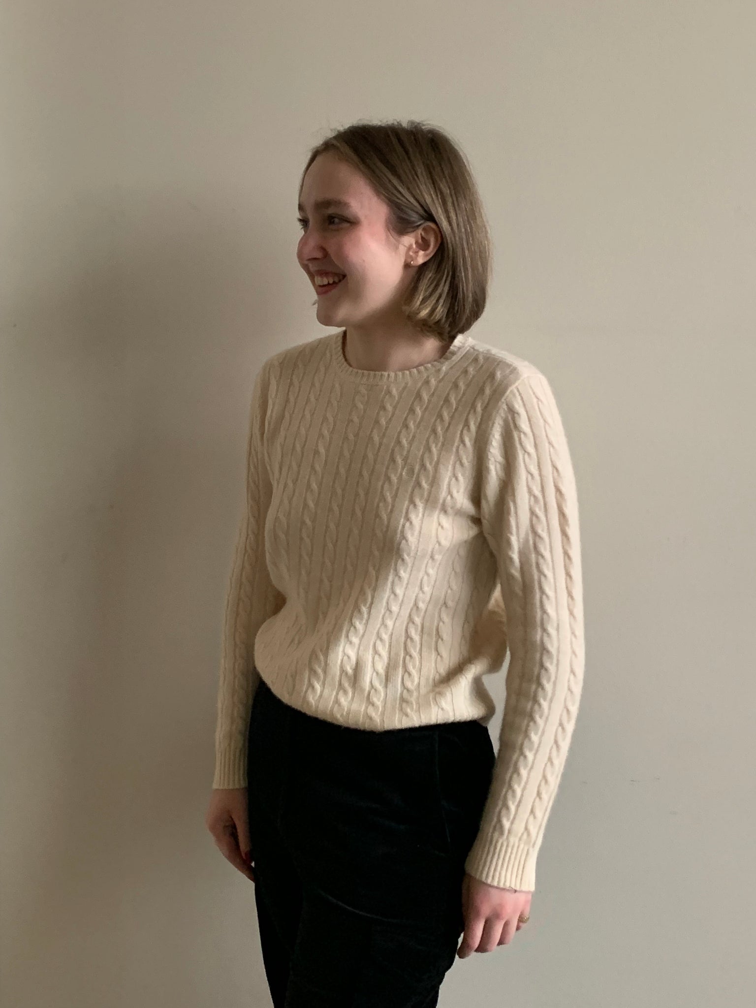 Cream cashmere vintage sweater