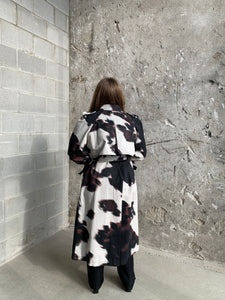 cow print trench coat