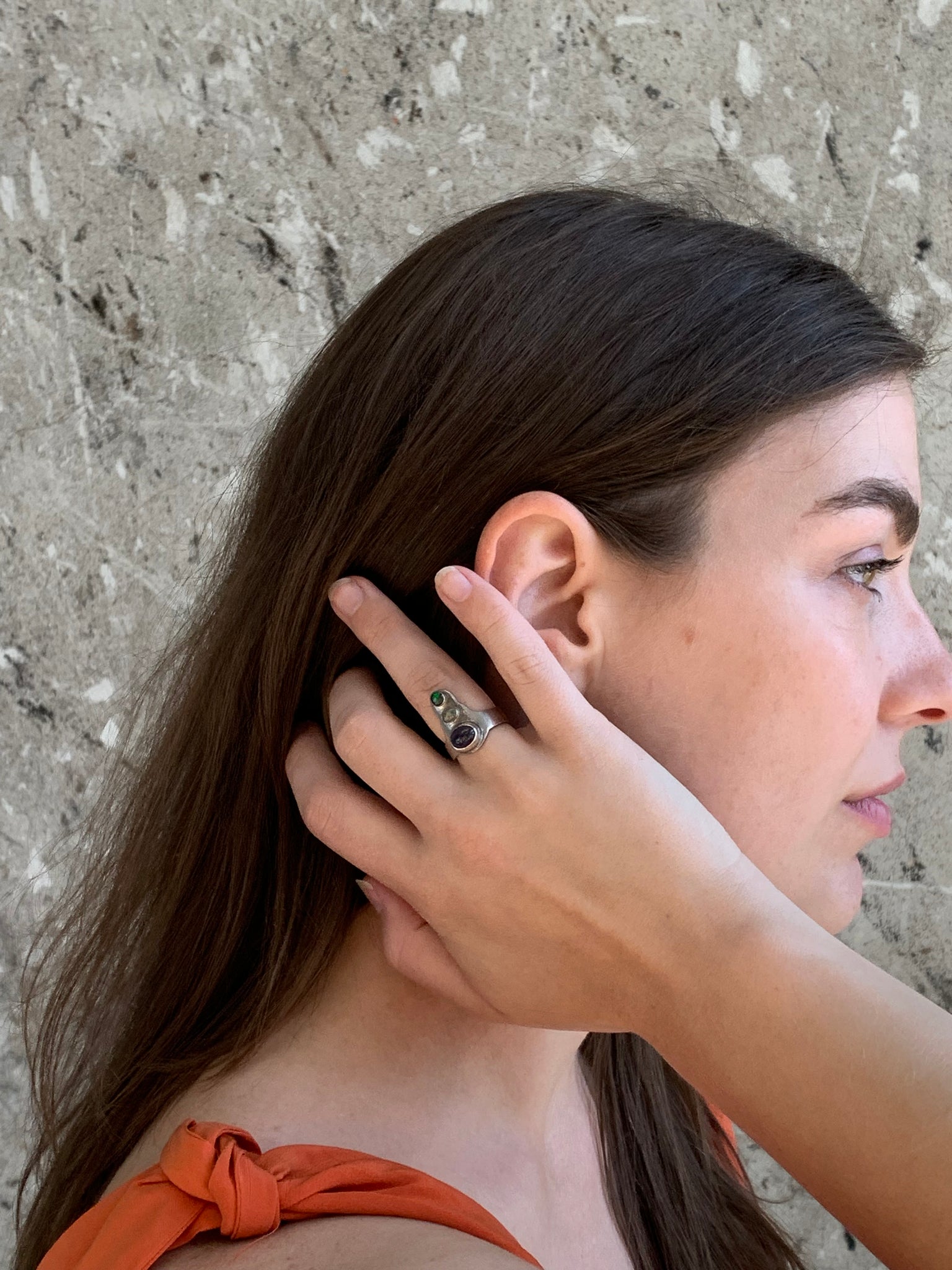 sterling moonstone ring