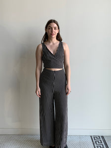 Reformation striped jumpsuit