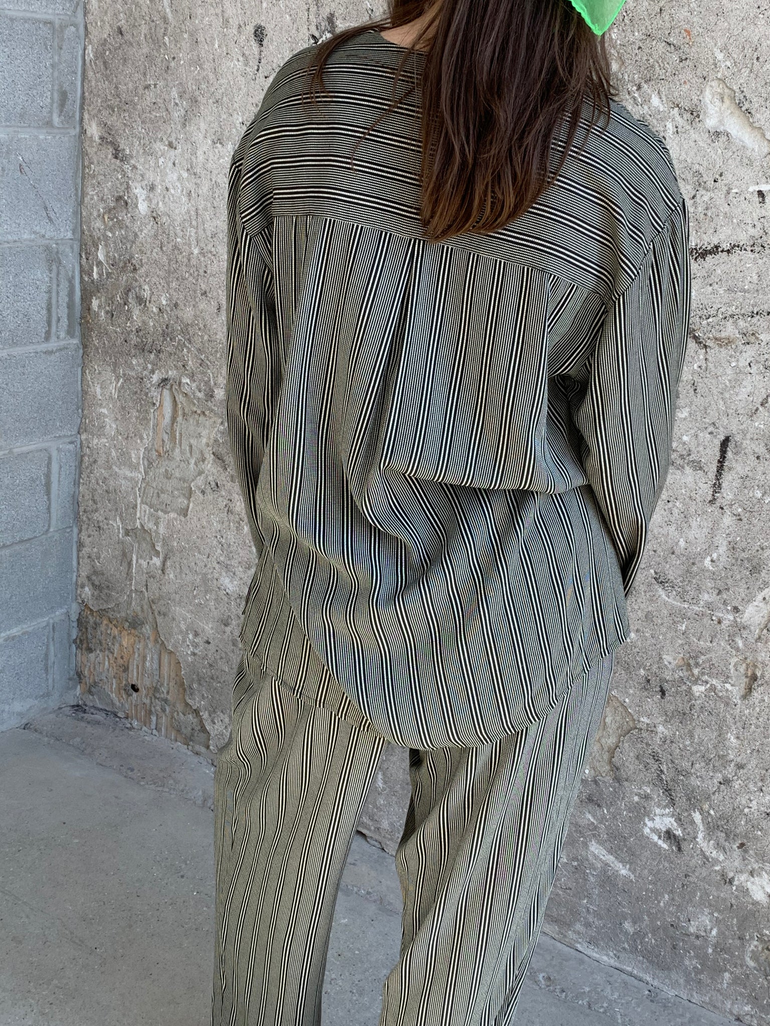 striped relaxed pant set