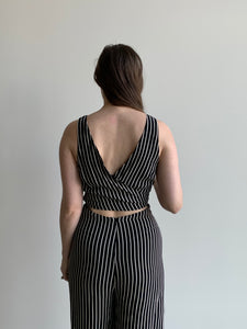 Reformation striped jumpsuit