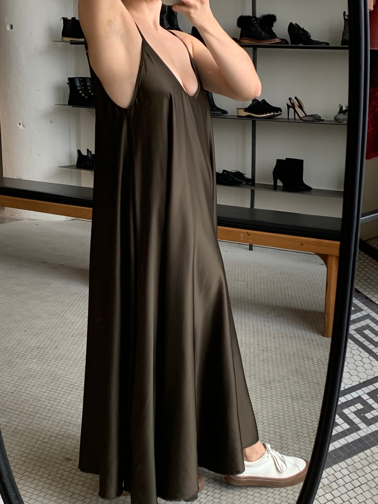 satin slip dress