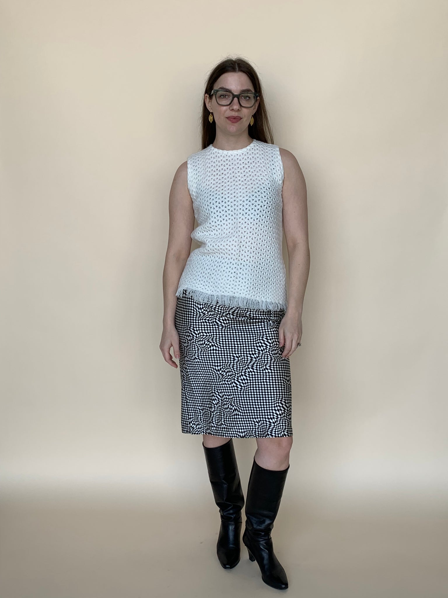 6397 harlequin check skirt