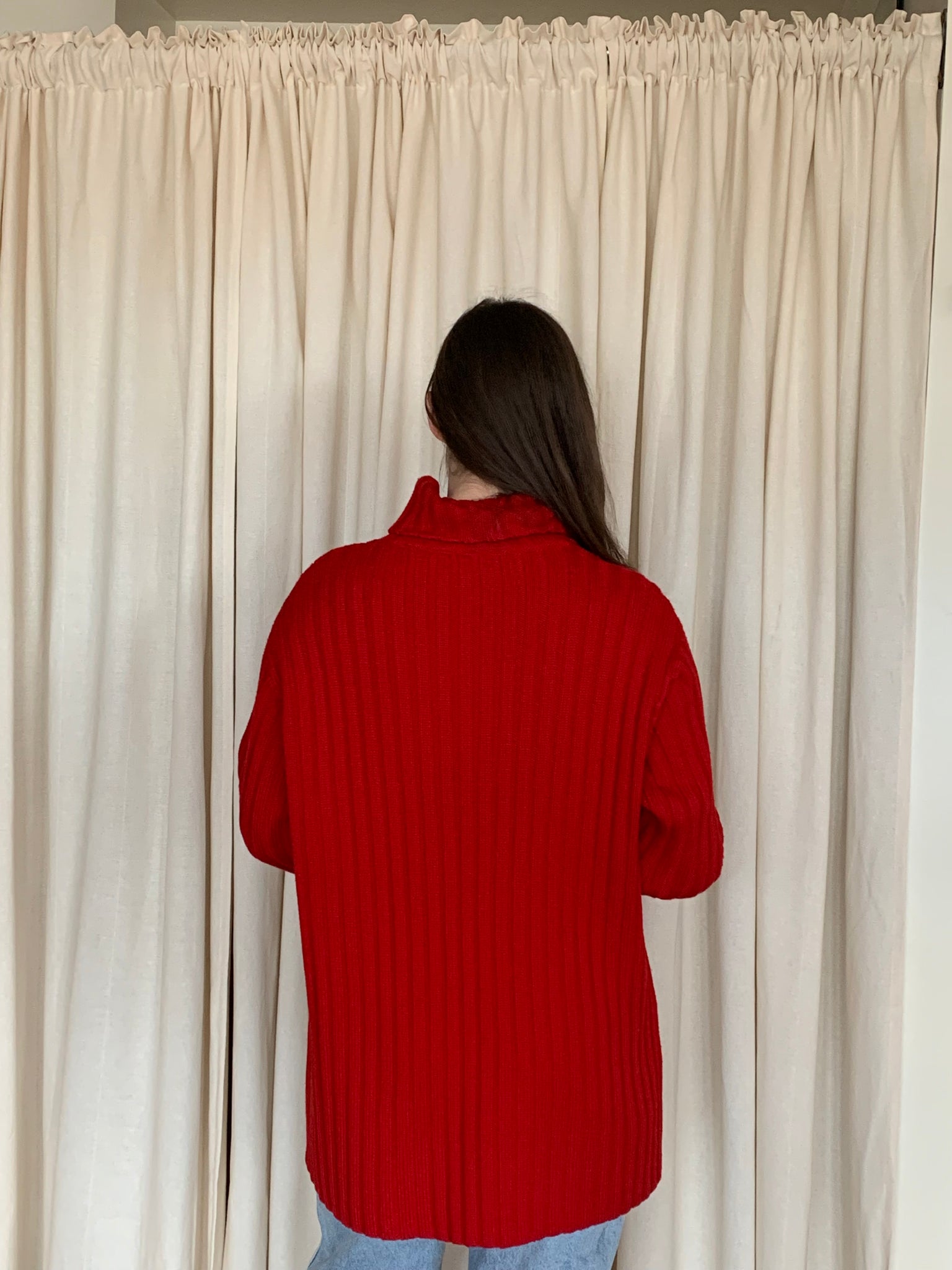 Vintage DKNY red turtleneck sweater