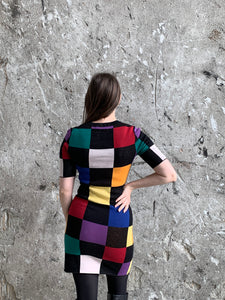 Staud colorful check dress