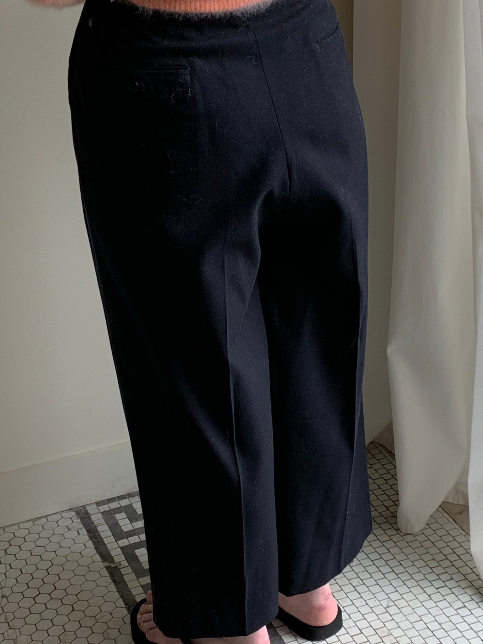 Navy wool trouser pants