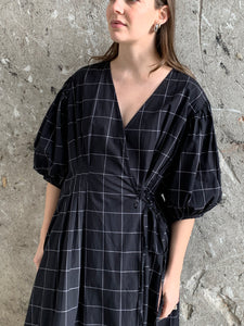 kowtow windowpane midi dress