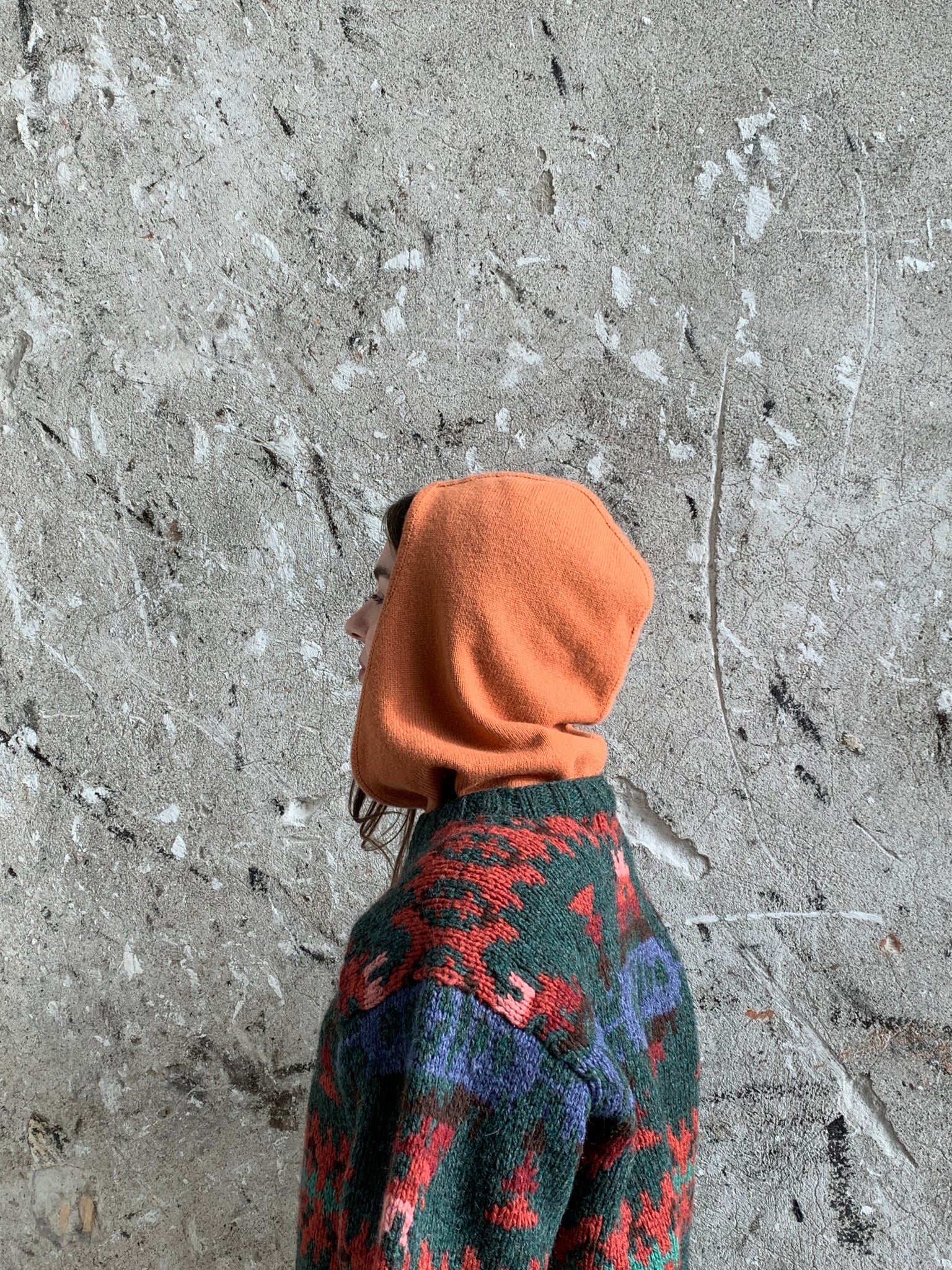 orange cashmere hood