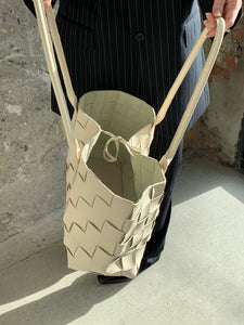 cream large woven tote bag